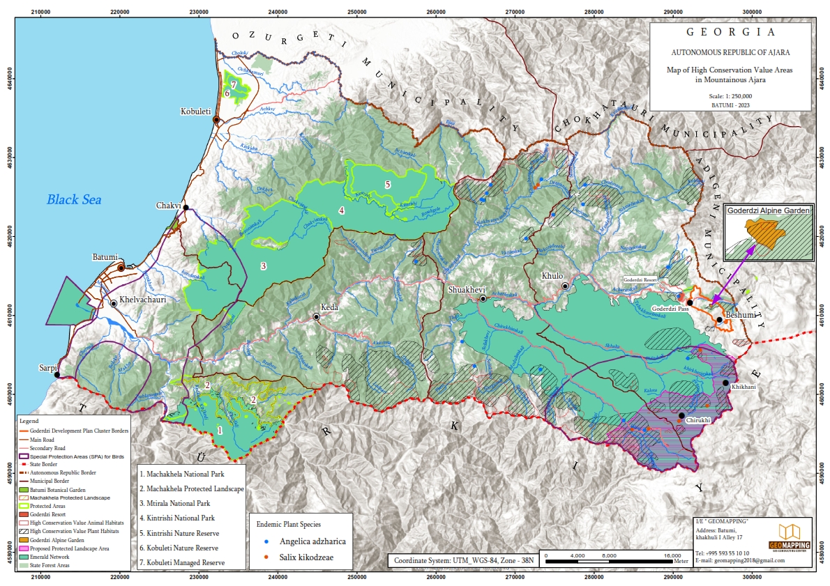 Map of High Conservation Value Areas in Mountainous Ajara 2024